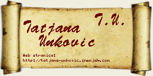 Tatjana Unković vizit kartica